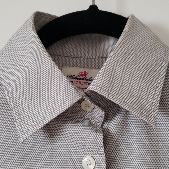 JCrew Seersucker Polka Dot Fitted Shirt Size XS - Picture 4 of 8
